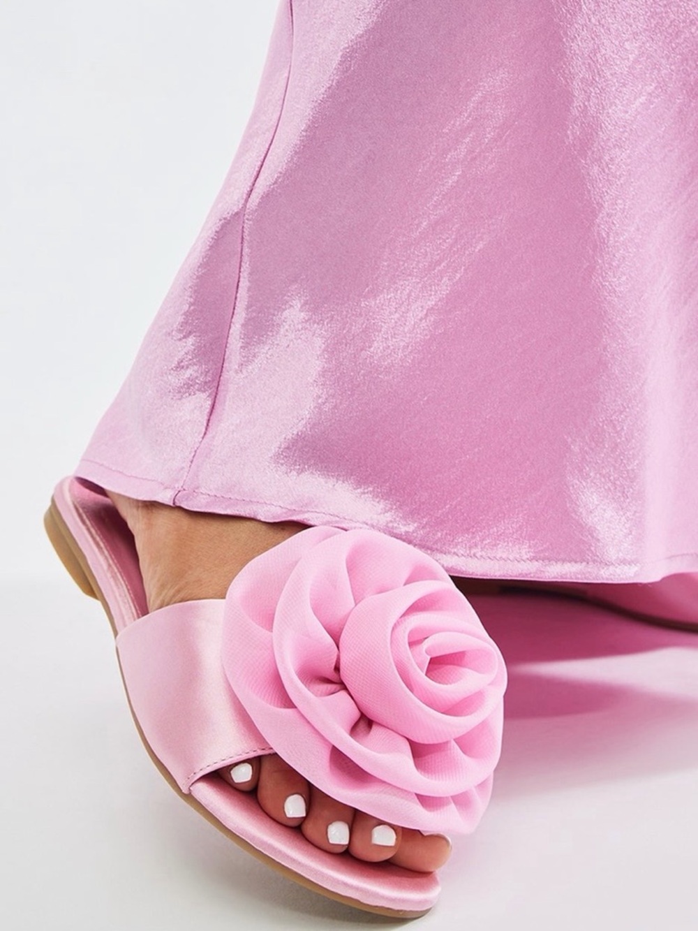 Pink Satin Sandals